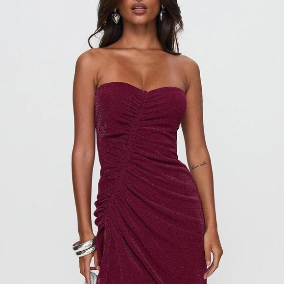 Burgundy mini dress minidress homecoming - Picture 4 of 8